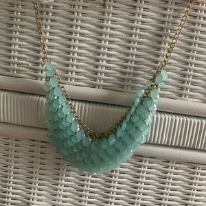 Teal Mini Teardrops Bib Necklace